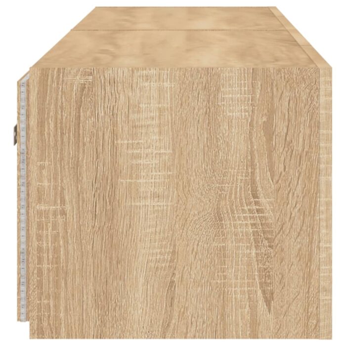 Meubles TV muraux lumières LED 2 pcs chêne sonoma 80x35x31 cm – Image 8