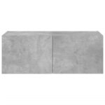 Meuble TV mural avec lumières LED gris béton 80x35x31 cm – Image 7