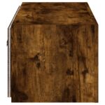 Meuble TV mural avec lumières LED chêne fumé 80x35x31 cm – Image 8