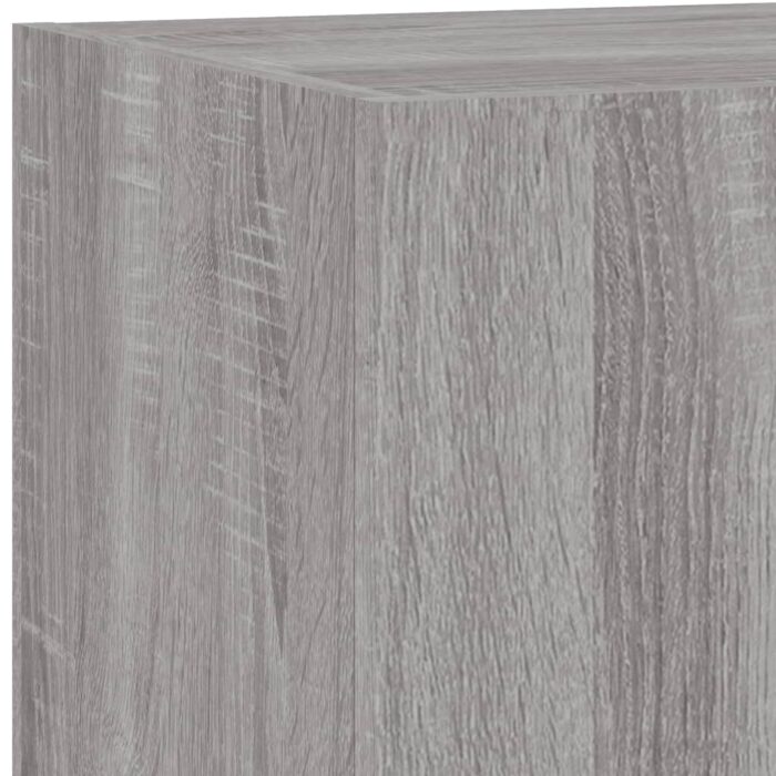 Meuble TV mural avec lumières LED sonoma gris 80x35x31 cm – Image 10