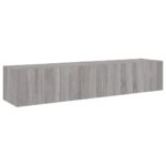 Meubles TV muraux et lumières LED 2pcs sonoma gris 80x35x31 cm – Image 5