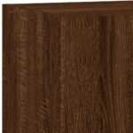 Meuble TV mural avec lumières LED chêne marron 80x35x31 cm – Image 10