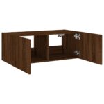 Meuble TV mural avec lumières LED chêne marron 80x35x31 cm – Image 6