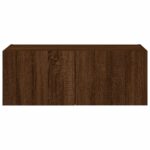 Meuble TV mural avec lumières LED chêne marron 80x35x31 cm – Image 7