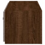 Meuble TV mural avec lumières LED chêne marron 80x35x31 cm – Image 8