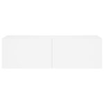 Meuble TV mural avec lumières LED blanc 100x35x31 cm – Image 8