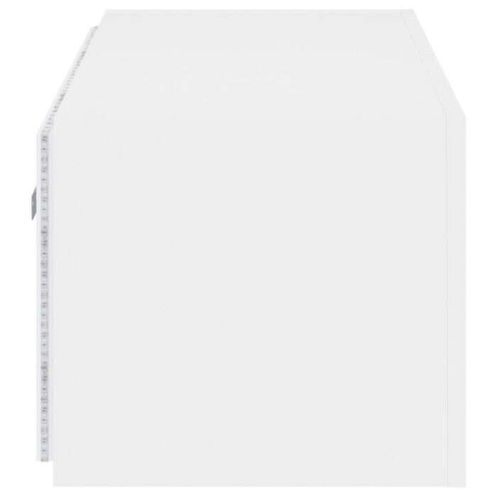 Meuble TV mural avec lumières LED blanc 100x35x31 cm – Image 9