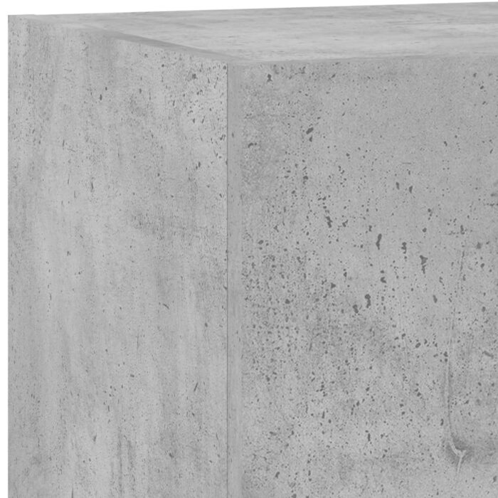 Meuble TV mural avec lumières LED gris béton 100x35x31 cm – Image 11