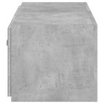 Meuble TV mural avec lumières LED gris béton 100x35x31 cm – Image 9