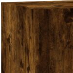Meuble TV mural avec lumières LED chêne fumé 100x35x31 cm – Image 11