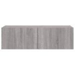 Meuble TV mural avec lumières LED sonoma gris 100x35x31 cm – Image 8