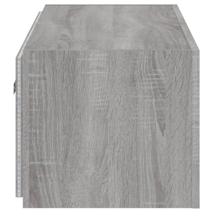 Meuble TV mural avec lumières LED sonoma gris 100x35x31 cm – Image 9