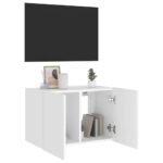 Meuble TV mural avec lumières LED blanc 60x35x41 cm – Image 5