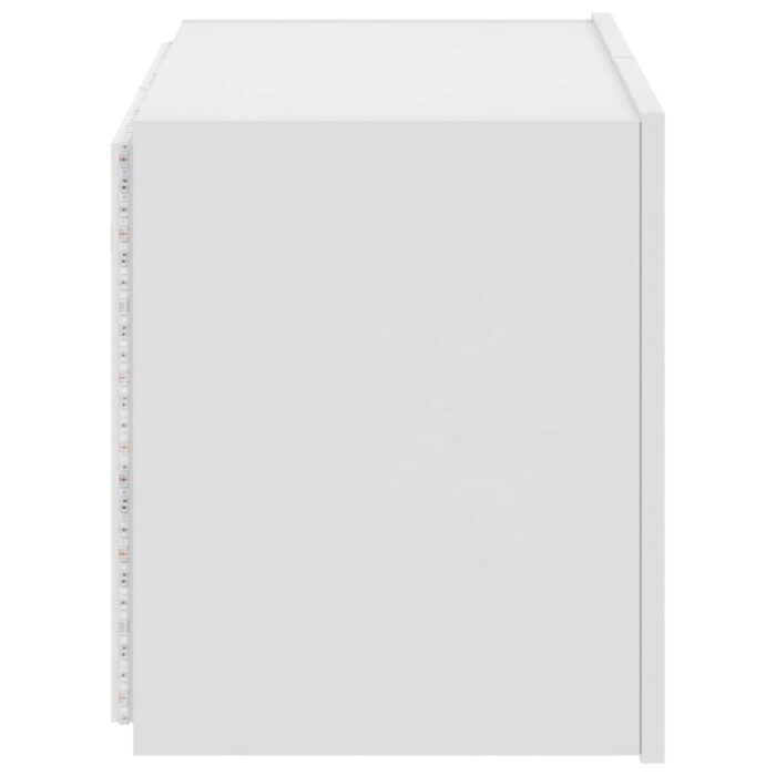 Meuble TV mural avec lumières LED blanc 60x35x41 cm – Image 8