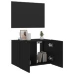 Meuble TV mural avec lumières LED noir 60x35x41 cm – Image 5