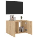 Meuble TV mural avec lumières LED chêne sonoma 60x35x41 cm – Image 5