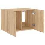 Meuble TV mural avec lumières LED chêne sonoma 60x35x41 cm – Image 6