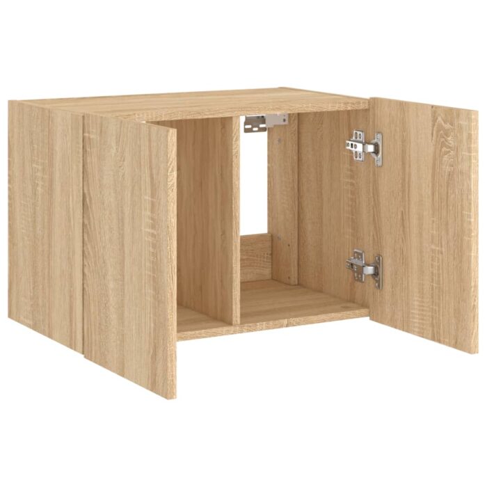 Meuble TV mural avec lumières LED chêne sonoma 60x35x41 cm – Image 6
