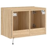 Meuble TV mural avec lumières LED chêne sonoma 60x35x41 cm – Image 9