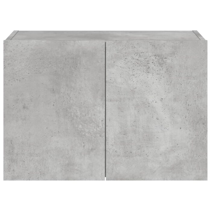 Meuble TV mural avec lumières LED gris béton 60x35x41 cm – Image 6
