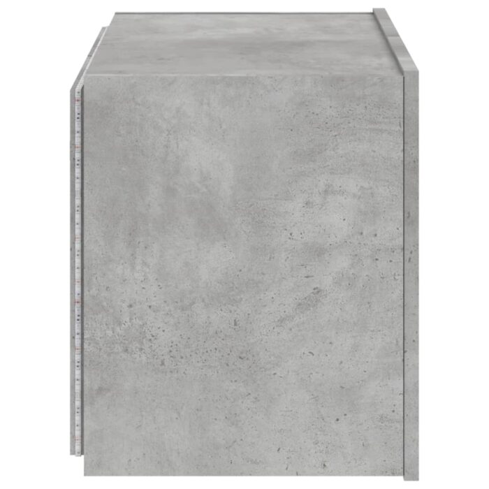 Meuble TV mural avec lumières LED gris béton 60x35x41 cm – Image 7