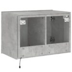 Meuble TV mural avec lumières LED gris béton 60x35x41 cm – Image 8