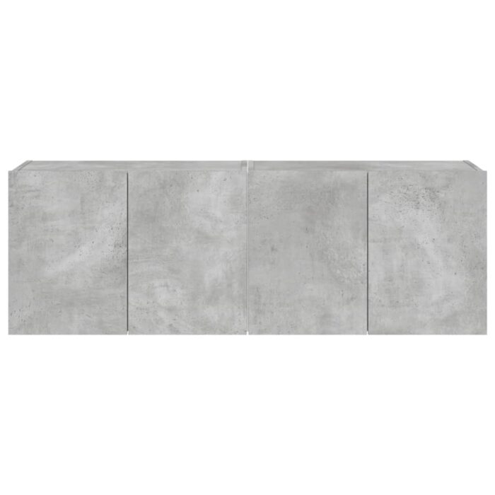 Meubles TV muraux et lumières LED 2pcs gris béton 60x35x41 cm – Image 6