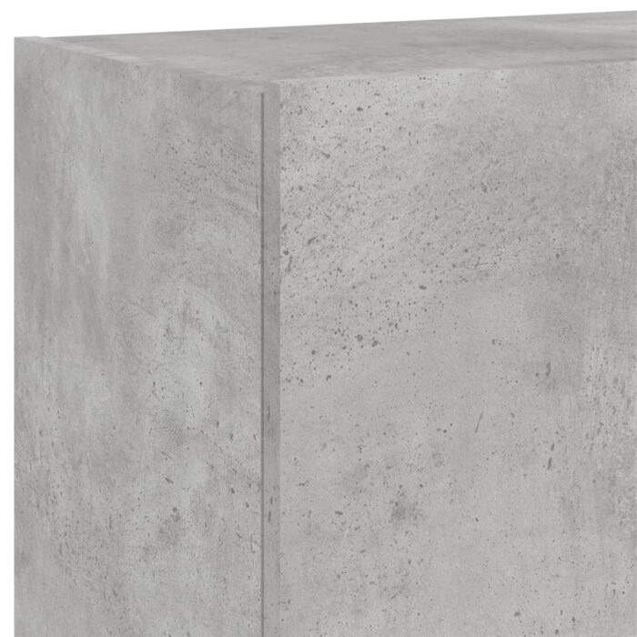 Meubles TV muraux et lumières LED 2pcs gris béton 60x35x41 cm – Image 9