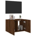 Meuble TV mural avec lumières LED chêne marron 60x35x41 cm – Image 5