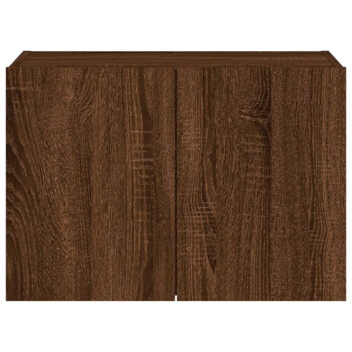 Meuble TV mural avec lumières LED chêne marron 60x35x41 cm – Image 7