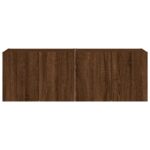 Meubles TV muraux lumières LED 2 pcs chêne marron 60x35x41 cm – Image 6