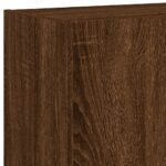 Meubles TV muraux lumières LED 2 pcs chêne marron 60x35x41 cm – Image 9