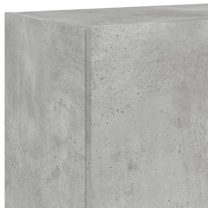 Meuble TV mural avec lumières LED gris béton 80x35x41 cm – Image 10