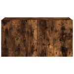 Meuble TV mural avec lumières LED chêne fumé 80x35x41 cm – Image 7