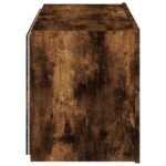 Meuble TV mural avec lumières LED chêne fumé 80x35x41 cm – Image 8