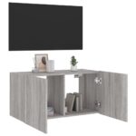 Meuble TV mural avec lumières LED sonoma gris 80x35x41 cm – Image 5