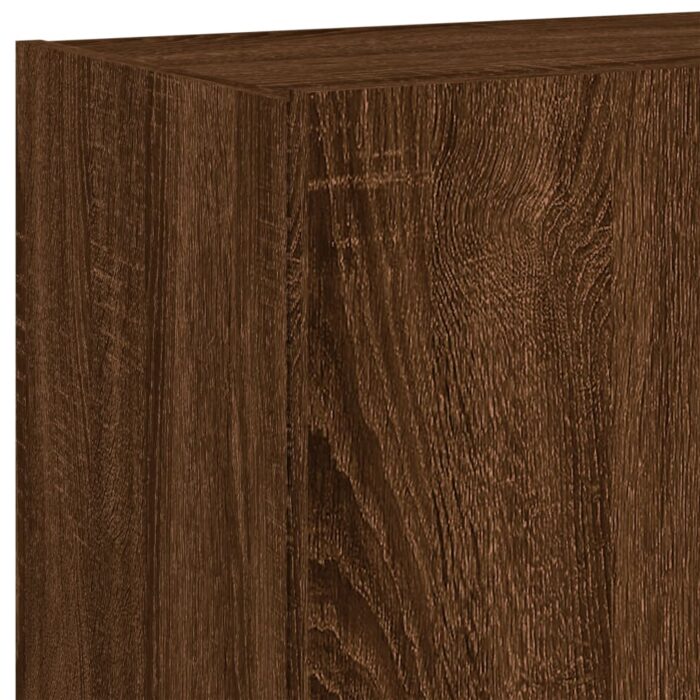 Meuble TV mural avec lumières LED chêne marron 80x35x41 cm – Image 10