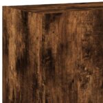 Meuble TV mural avec lumières LED chêne fumé 100x35x41 cm – Image 10