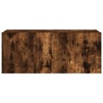 Meuble TV mural avec lumières LED chêne fumé 100x35x41 cm – Image 7