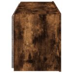 Meuble TV mural avec lumières LED chêne fumé 100x35x41 cm – Image 8