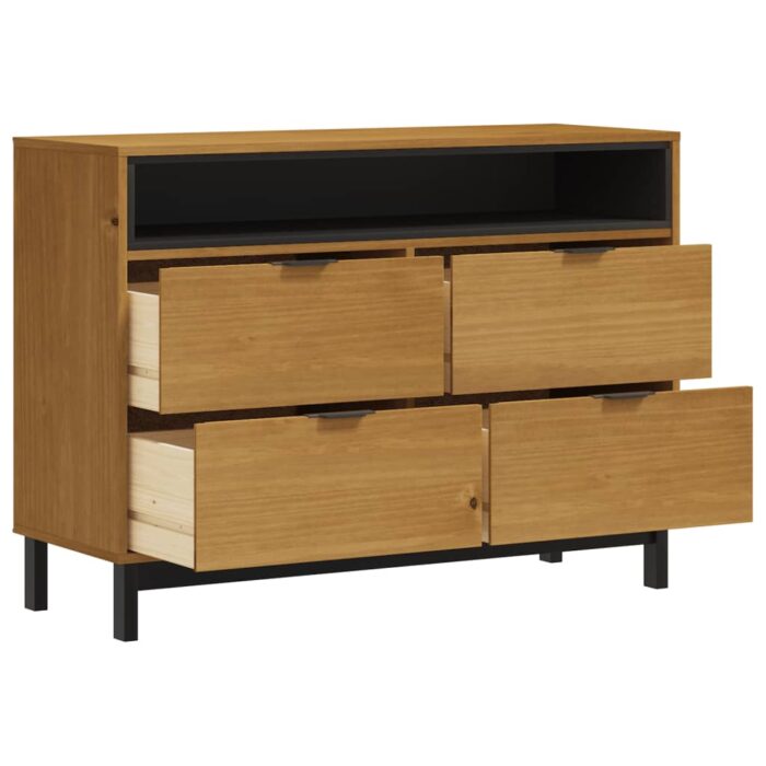 Commode FLAM 110x40x80 cm bois de pin massif – Image 2