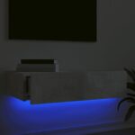 Meuble TV avec éclairage LED gris béton 60x35x15,5 cm – Image 2