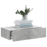 Meuble TV avec éclairage LED gris béton 60x35x15,5 cm – Image 3
