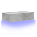 Meuble TV avec éclairage LED gris béton 60x35x15,5 cm – Image 4