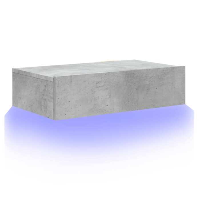 Meuble TV avec éclairage LED gris béton 60x35x15,5 cm – Image 4