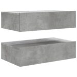 Meubles TV avec lumières LED 2 pcs gris béton 60x35x15,5 cm – Image 9