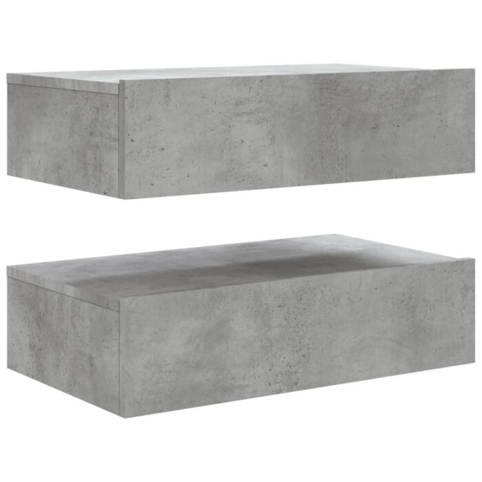 Meubles TV avec lumières LED 2 pcs gris béton 60x35x15,5 cm – Image 9
