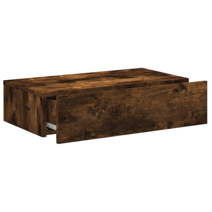 Meuble TV avec éclairage LED chêne fumé 60x35x15,5 cm – Image 5