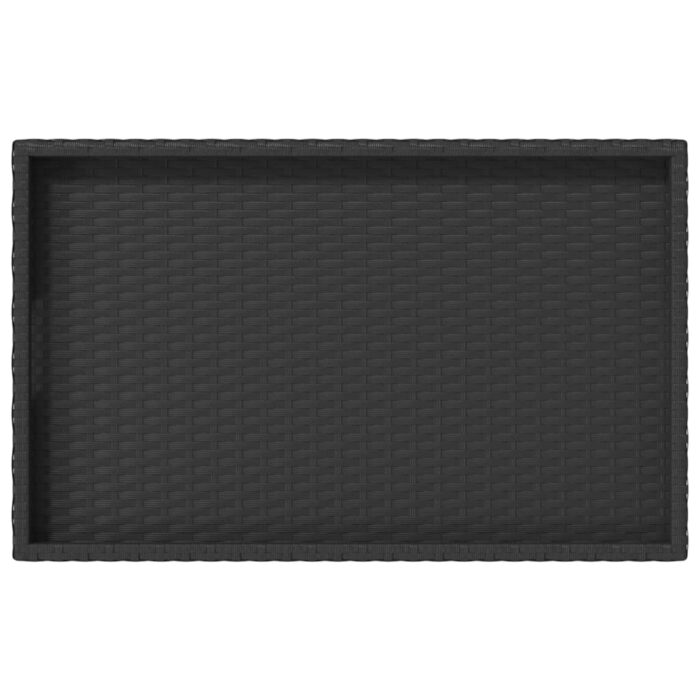Table à plateau pliable noir 65x40x75 cm résine tressée – Image 6