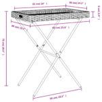 Table à plateau pliable noir 65x40x75 cm résine tressée – Image 9